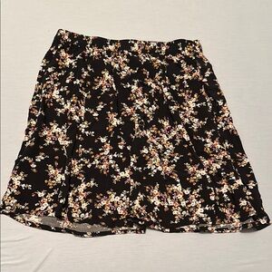 Floral Black Skirt